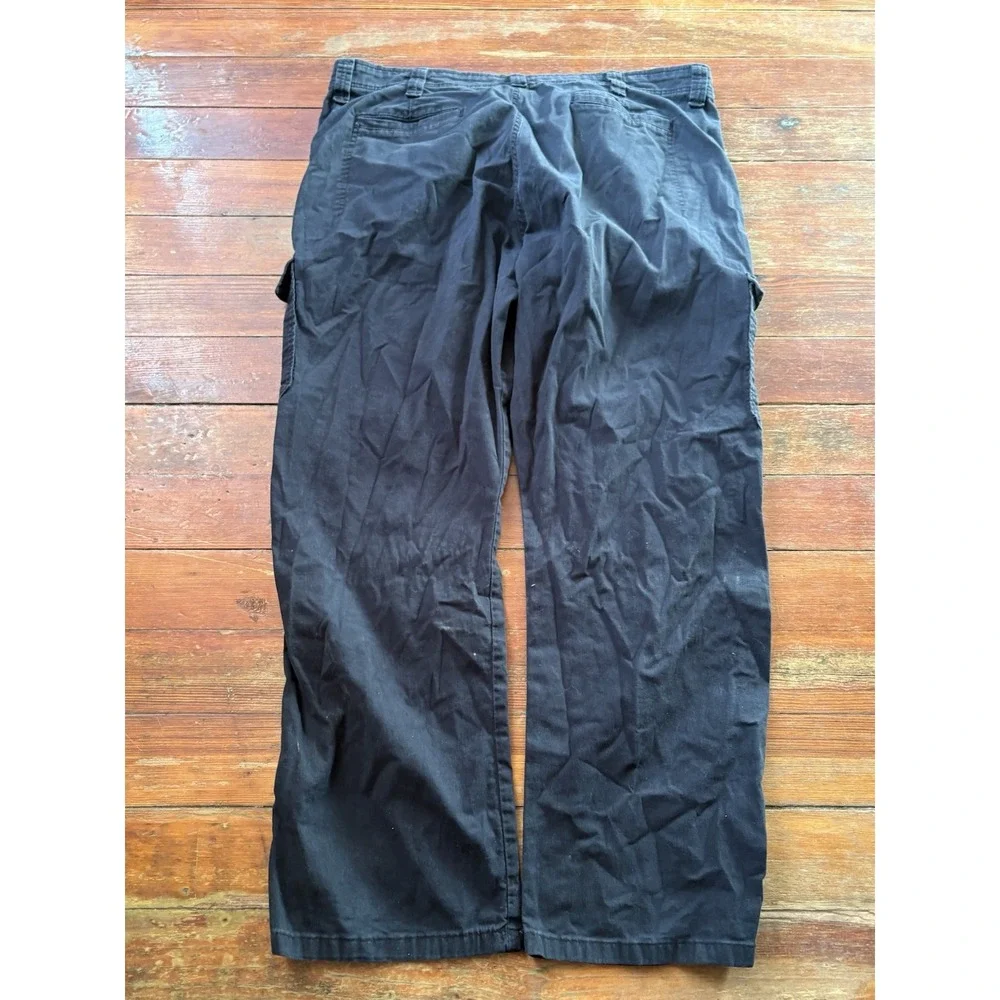 Wrangler Men's Cargo Pants 38x30 Black Relaxed Fit Cotton Work Utility